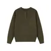 Suéter de Manga Larga Henley para Hombre Otoño/Invierno 2026 - Corte Holgado, Sencillo, Casual, a la Moda y Estilo de Lujo Ligero