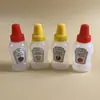 Mini garrafa portátil de molho de grau alimentício, garrafa squeeze de molho de tomate, sub-garrafa de molho de soja para salada Bento, garrafa de plástico