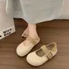 Sapatos femininos Mary Jane novos para o outono de 2026 com aumento interno de altura, sola grossa, linho trançado, meias-calças de bico fechado de uso duplo