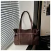 Bolsa Tote Veludo Grande Capacidade Estilo Novo 2026 Casual Retro Europeu Transfronteiriça para Trabalho Diário Ombro Único de Mão