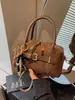 Bolsa Boston Retro Maillard, Bolsa de Mão Feminina Outono/Inverno 2026, Bolsa Tote Pequena, Estilo para o Dia a Dia, Alto Padrão, Luxo Leve
