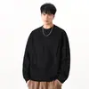 Ropa para Hombre Fengshe / Sudadera Pesada 360g, Estilo Americano Otoño/Invierno Tendencia Diseño Estructurado, Top de Manga Larga con Parche Rayado para Hombre