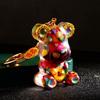 Chaveiro de Carro Urso da Sorte da Maré Nacional Pingente de Bolsa Feminina de Cristal Fofo Anel de Chaveiro Diamante Pendurado Presentes