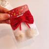 Otoño e Invierno Coreanos Lazo de Terciopelo Bola de Pelo Pasador Dulce Princesa Tocado Pasador Niños Clip para Cabello Roto Tocado
