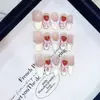 Nueva Tecnología de Amasado Hecha a Mano de Daiyueda Parche de Manicura Ojo de Gato Estéreo de Fresa Pintado a Mano Zhizhiberry