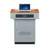 Atril Escolar de Acero y Madera, Atril de Escritorio Ajustable en Altura, Consola de Control Central, Escritorio para Computadora del Maestro, Atril Multifuncional Multimedia