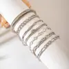 Moda Retro Transfronteriza Europea y Americana Pulseras en Capas Exageradas Geométricas Simples Patrón de Olas Flor Abierta Lisas