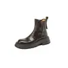 Botines Chelsea de piel de oveja para mujer con patrón de agarre Botas estilo Martin británico con suela gruesa Botines que estilizan el tobillo