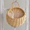 Vaso de flor tecido pendurado na parede cesta tecida de bambu pendurada montada na parede cesta de flor de parede pendurada varanda cesta pendurada de vime cesta de bambu cesta de bambu verde