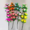 Pequenas Rosas Artificiais Coloridas para Decorações de Funeral e Homenagem, Disponíveis em Múltiplas Cores, 50cm, Pacote com Sete