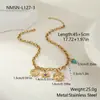 Colar Cruz com Pingente Olho de Diabo Estiloso Europeu e Americano Transfronteiriço em Aço Inoxidável Banhado a Ouro 18K Design Colar