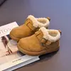 Sapatos de Algodão Estilo Britânico Retrô para Meninas 2026 Novidades Outono/Inverno Sapatos Casuais Quentinhos com Forro de Lã para Crianças Maiores Sapatos Birkenstock