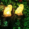 Luminária de Espeto para Jardim Coruja Solar 45cm LED Lâmpada Decorativa Externa