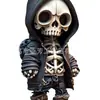 Figura de Esqueleto de Halloween Adorno de Resina Sudadera de Alien Fiesta de Halloween Decoración de Escritorio Jardín Hecho a Mano y Exquisito