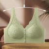 Ropa interior de talla grande con hebilla de apertura frontal para madres de mediana edad y ancianas, sujetador fino de encaje envolvente con realce y antiflacidez para mujer