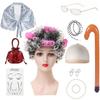 Peluca de abuela nueva de Amazon, cabello de abuelo, peluca de anciana, chal, accesorios para disfraz, traje