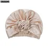 Gorro de Satín Más Vendido de Amazon, Turbante Floral para Mujer Estilo Europeo y Americano con Nudo Retorcido, Gorro de Dormir para Cuidado del Cabello de Seda Artificial