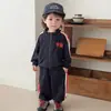 Conjunto Deportivo Estilo Chino para Bebé Otoño Niños y Niñas Chaqueta con Cuello Alto y Cremallera Pantalones Deportivos Conjunto de Dos Piezas Ropa Infantil