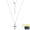 Collar de Plata S925 para Mujer Colgante de Cruz de Moissanita Plateada Cadena Nueva Venta Caliente en Amazon Cadena para Clavícula Al por Mayor