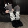 Calcetines de invierno de moda Fair Island, nuevos y a la moda, que combinan con todo, cálidos, con dobladillo y calcetines de punto de jacquard con botas de nieve.