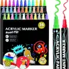Popular Marcador Acrílico de Amazon, Bolígrafo de Punta Fina Doble Cara, Bolígrafo de Pintura a Base de Agua, Marcador para Cerámica, Bolígrafo para Dibujar de 36 Colores