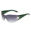 Nuevas Gafas de Sol de Una Sola Pieza Venta Caliente Transfronteriza Gafas de Una Pieza Envolventes shein Gafas de Sol Personalizadas de Estrella de Cinco Puntas Explosivas para Mujer
