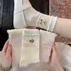 Calcetines Lindos de Dibujos Animados para Mujer, Calcetines Finos de Malla Transpirable para Primavera y Verano, Calcetines Dulces Lolita con Encaje y Lazos