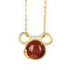 Nuevo conjunto de collar con colgante de Mickey Mouse de plata s925, sencillo y lindo, estilo coreano, para mujer, con cadena colgante