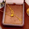 Tienda de Oro Mismo Estilo Collar de Corazón Picado Chapado en Oro Alta Retención de Color Floral Mariposa Moneda de los Cinco Emperadores Collar Venta al por Mayor