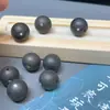 Cuentas Redondas de Ébano Natural Hechas a Mano con Clavos de Plata Incrustados Cuentas Sueltas DIY