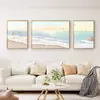 Sala de Estar Nórdica Pintura de Parede Paisagem Montanha e Água Abstrata Simples Moderna Fundo de Sofá Parede Pintura Decorativa Triptíco Mural