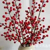 12 Bolas Fruta Grande Simulación Bayas de Acebo Fruta del Dinero Fruta Roja Baya Roja Arreglo Floral Decoración Jarrón Arreglo Floral Paisajismo Hogar