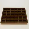 Pulseira de Contas Budistas Marrom Bandeja de Exibição de Joias Balcão Adereços de Joias Divisor de Grade de Exibição Caixa de Armazenamento