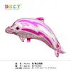 Red de película de aluminio delfín flotante bola de aire al por mayor caricatura plaza cuadrada escaneo de código juguetes para niños fiesta de cumpleaños