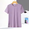 Nueva camiseta de seda de hielo de verano 2024 para pareja, hombres y mujeres, cuello redondo, secado rápido, transpirable, ligera, casual, deportiva, manga corta