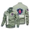 Chaqueta Nueva de Primavera y Otoño para Hombre Chaqueta con Logotipo de Motocicleta Chaqueta Deportiva con Logotipo de Coche Top Camisa con Cremallera Estampada