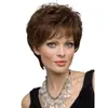 Comercio exterior transfronterizo de Amazon moda europea y americana peluca cabello rizado corto peluca de cabello corto castaño oscuro tocado