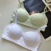Ropa interior fina estilo japonés para mujer, pecho pequeño con realce, estudiante de secundaria, verano, paracinon, anti-caída, sujetador sin aros