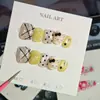 Qiu Ya Manicura Estrella Negra Ojo de Gato Explosivo Dulce Fresco Blanqueamiento Avanzado Uñas Portátiles Hechas Completamente a Mano Estilo Corto para Estudiantes