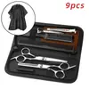 Set de Tijeras de Peluquería Tijeras para Cortar el Cabello Set de Herramientas para Cortar el Cabello Tijeras Deslizantes Tijeras Profesionales de Barbero Tijeras de Peluquería