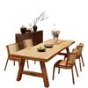 Mesa de Jantar de Madeira Maciça Japonesa Mesa de Jantar Baleia e Combinação de Cadeiras Mesa de Sala de Estar Mesa de Jantar para Casa Retangular Nórdica Bancada