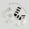 DM2503 verão novo meias infantis bebê finas malha cardada meias cano alto desenho HELLO urso meias da moda