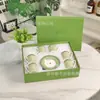 Transfronterizo Nórdico Simple Estilo Lujo Ligero Borde Dorado Porcelana de Hueso Juego de 12 Tazas y Platillos para Espresso Combinación Caja de Regalo Venta al por Mayor