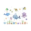 Br0672M Pegatina de Pared Autoadhesiva de Animales Marinos Lindos de Dibujos Animados Pegatina Decorativa para Habitación Infantil Guardería Mundo Submarino