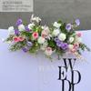 Arranjo de Flores Artificiais Estilo Monet para Exterior Flores de Solo Rosa Púrpura Decoração de Fundo de Casamento Layout Flores para Caminho de Casamento Banquete de Noivado