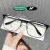 Óculos Estilosos Semi-Aro para Homens, Óculos Tendência Bloqueadores de Luz Azul Sem Grau para Mulheres, Personalizáveis com Lentes de Grau, Armações de Óculos com Detalhe Metálico