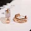Pendientes Calados Estilo Coreano Personalidad de Alta Gama Temperamento Aro Cuadrado Pendientes para Mujer Tendencia Pinzas para Orejas Pendientes Elegantes Diseño de Celebridad de Internet