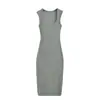Vestido de Tirantes Azul Estilo Francés sin Mangas para Mujer, Verano, Temperamento Maduro y Elegante, Ceñido a la Cintura, Adelgazante, Bodycon, Vestido Largo sin Tirantes