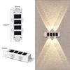 Luz noturna solar luz de parede de jardim ao ar livre à prova d'água 2LED para cima e para baixo Luz de parede decorativa ao ar livre