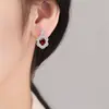 Brilho ao vivo venda quente brincos de imitação de gema colorida prata S925 brincos de tarraxa cor de ovo de pombo brincos de imitação de luxo formato de ovo Moissanite joias